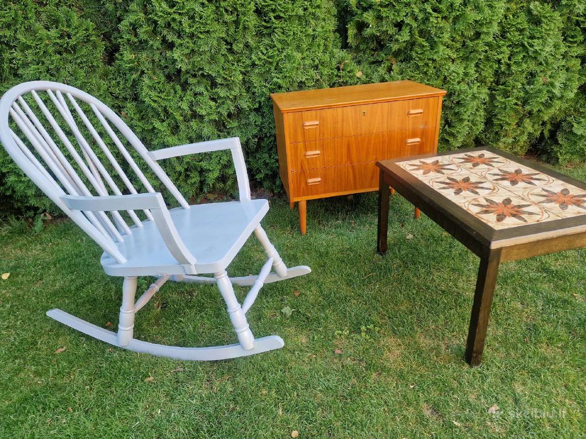 Vintažinis mid century supamas krėslas - nuotraukos Nr. 8