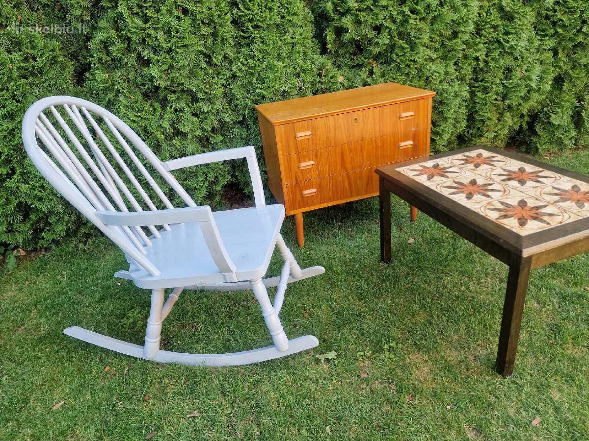 Vintažinis mid century supamas krėslas - nuotraukos Nr. 17