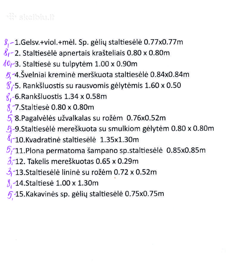 Siuvinėtos staltiesėlės, rankšluostukai. - nuotraukos Nr. 24