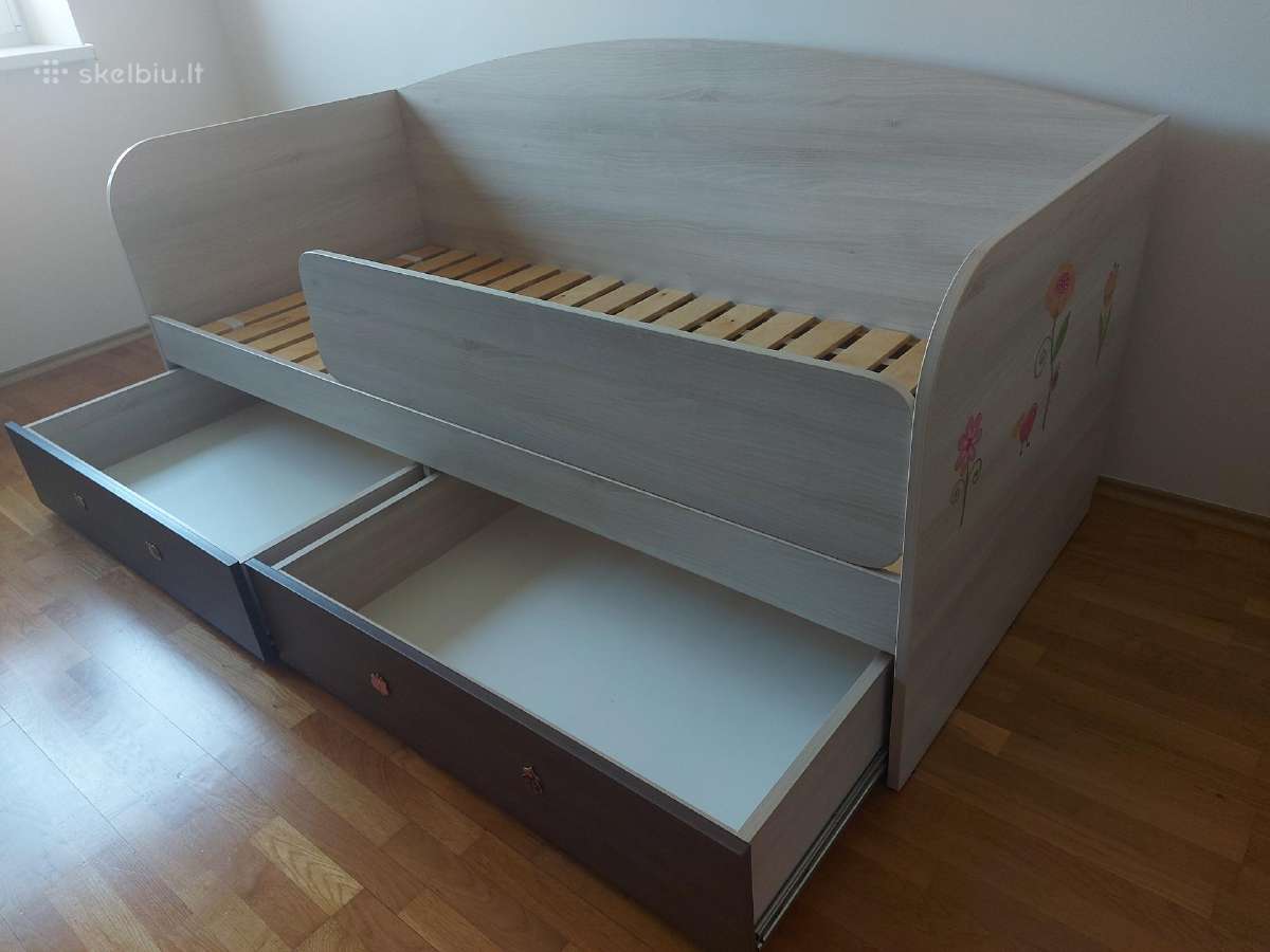 Lova viengulė su daiktadėžėmis 80x190 - nuotraukos Nr. 2