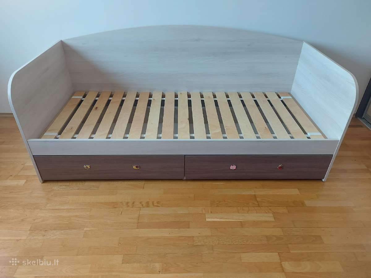 Lova viengulė su daiktadėžėmis 80x190 - nuotraukos Nr. 6