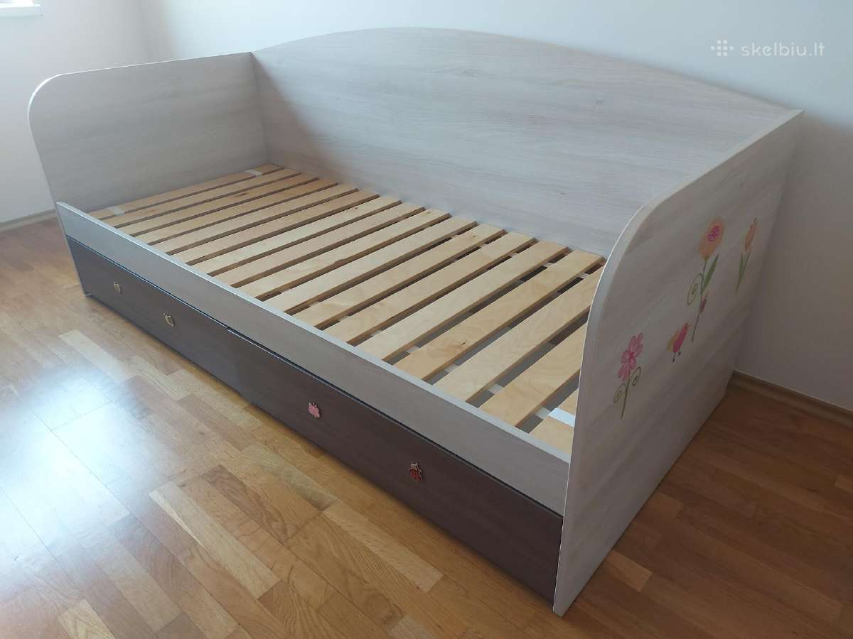Lova viengulė su daiktadėžėmis 80x190 - nuotraukos Nr. 7