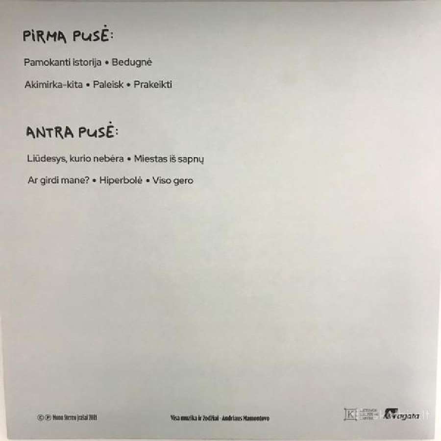 Andrius Mamontovas - Paleisk vinilas Lp (Foje) - nuotraukos Nr. 3