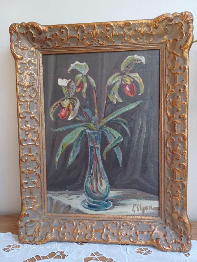 Paveikslas su orchidėja