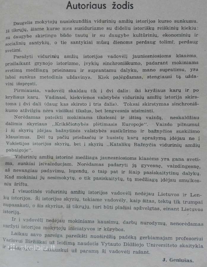 1842. Vidurinių Amžių Istorija J. Geniušas - nuotraukos Nr. 2