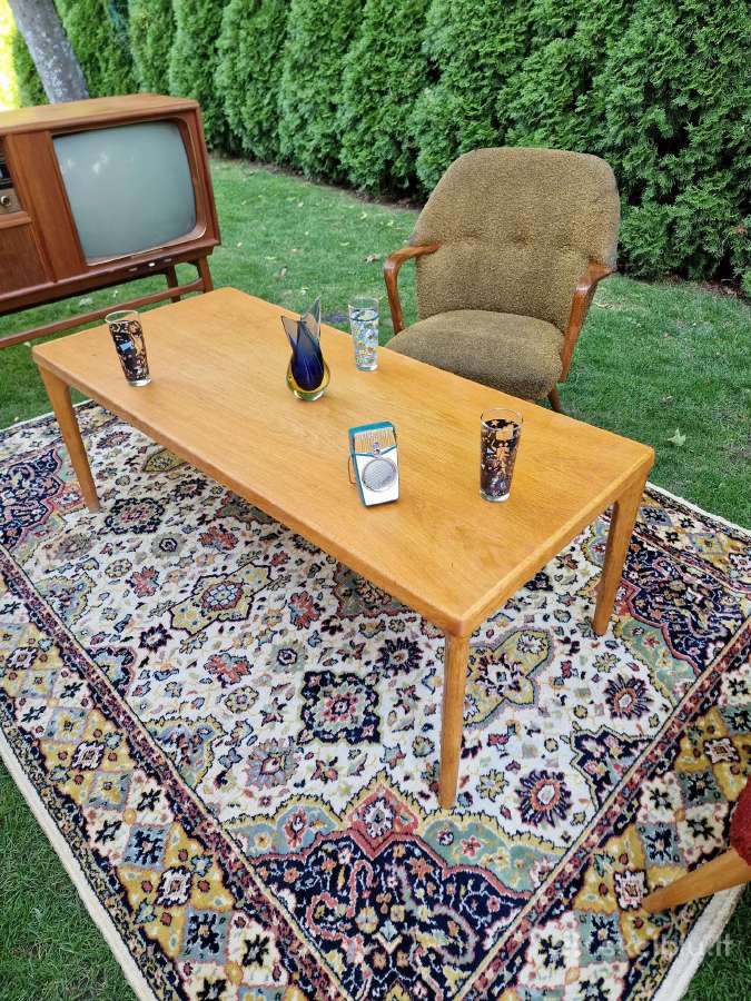 Vintažinis mid century ąžuolinis kavos staliukas - nuotraukos Nr. 2