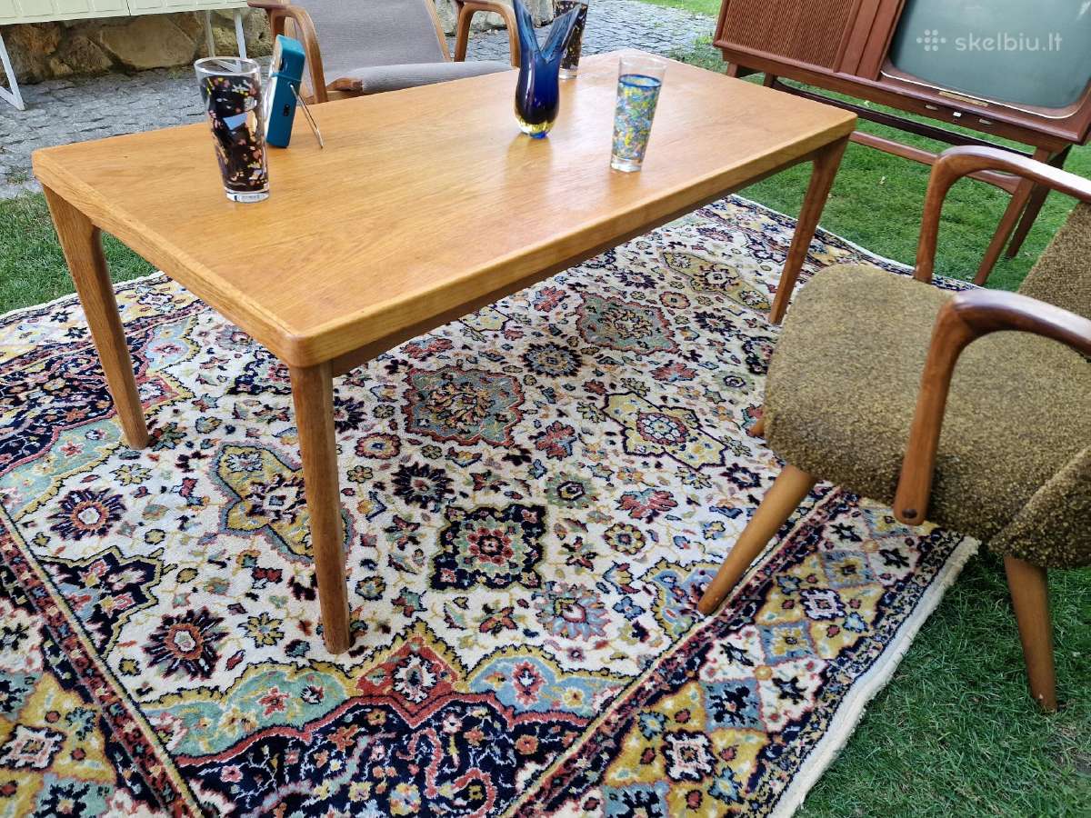 Vintažinis mid century ąžuolinis kavos staliukas - nuotraukos Nr. 6