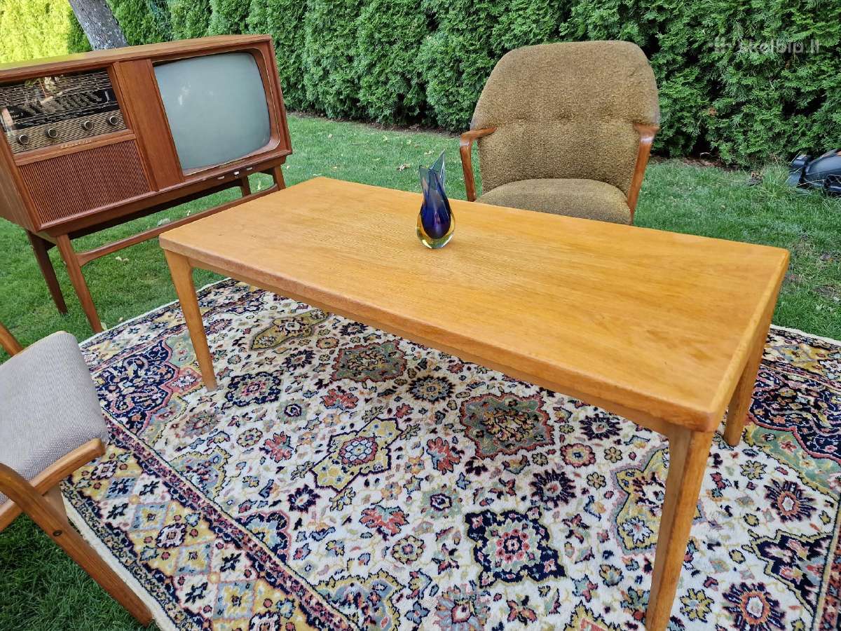 Vintažinis mid century ąžuolinis kavos staliukas - nuotraukos Nr. 8