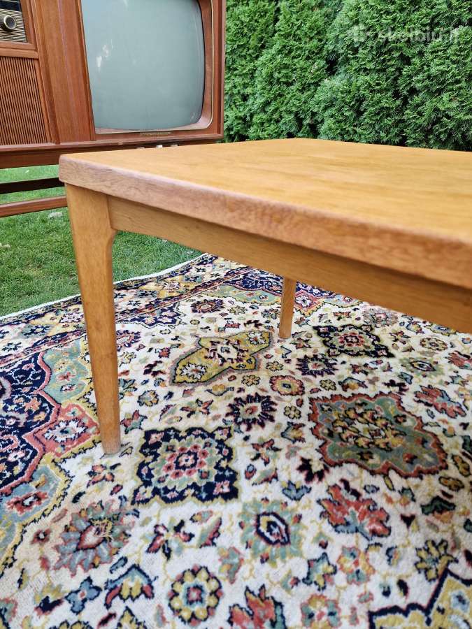 Vintažinis mid century ąžuolinis kavos staliukas - nuotraukos Nr. 10