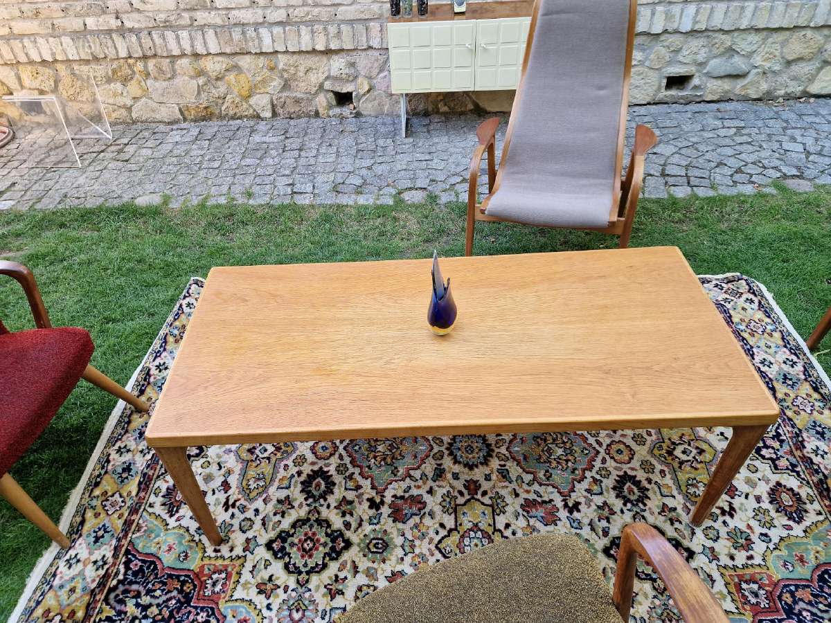 Vintažinis mid century ąžuolinis kavos staliukas - nuotraukos Nr. 13