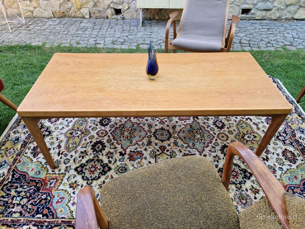 Vintažinis mid century ąžuolinis kavos staliukas - nuotraukos Nr. 15