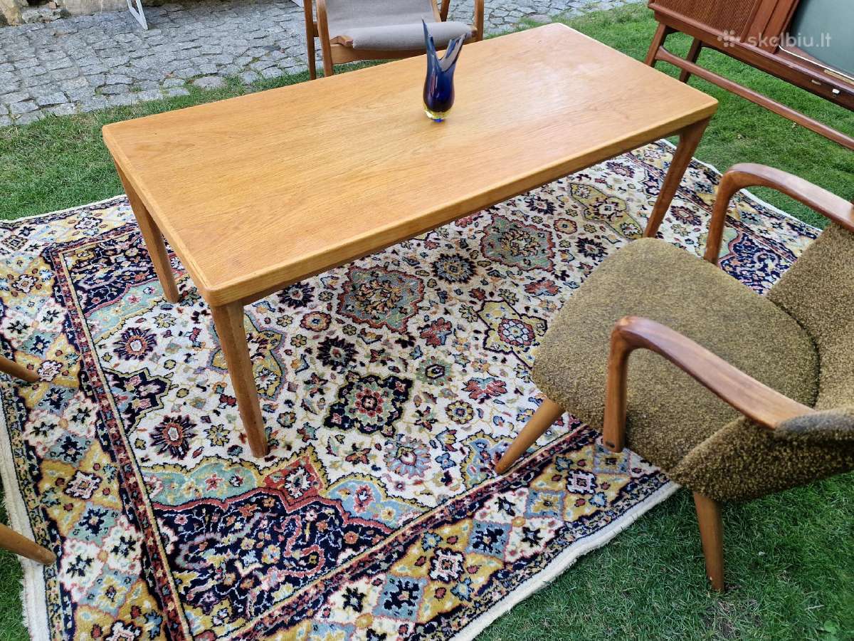 Vintažinis mid century ąžuolinis kavos staliukas - nuotraukos Nr. 17