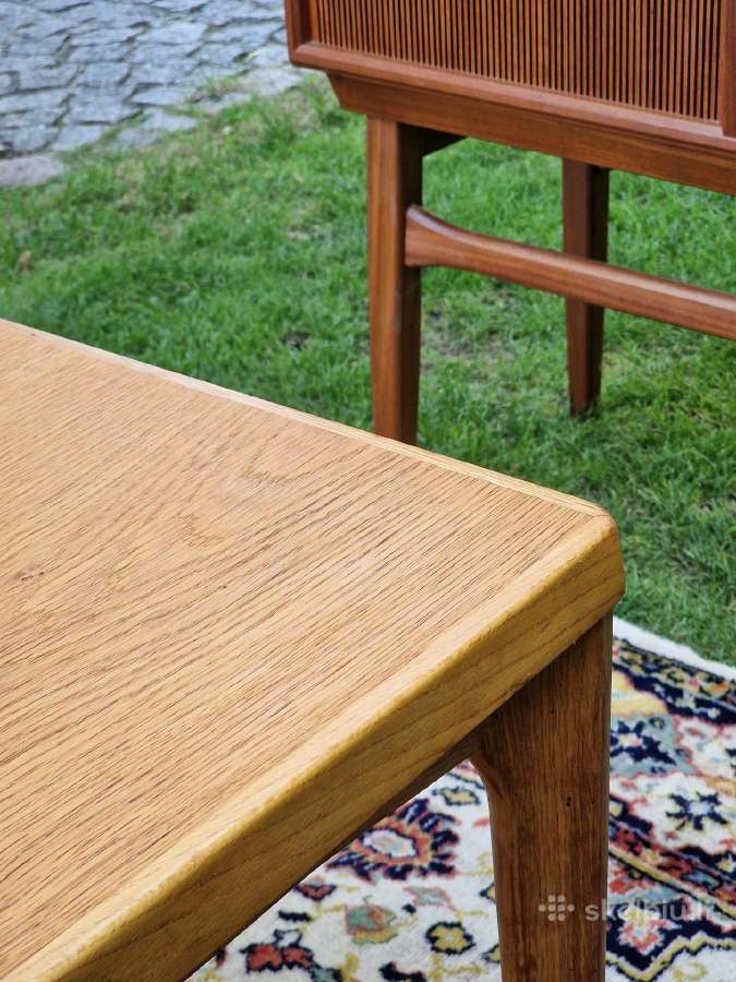 Vintažinis mid century ąžuolinis kavos staliukas - nuotraukos Nr. 21