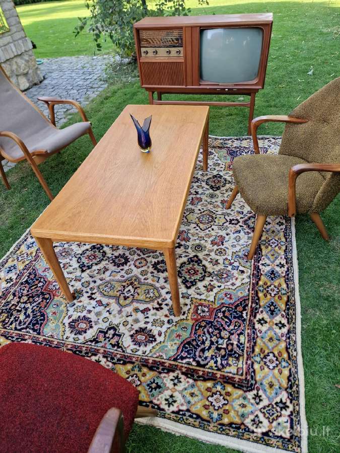 Vintažinis mid century ąžuolinis kavos staliukas - nuotraukos Nr. 26