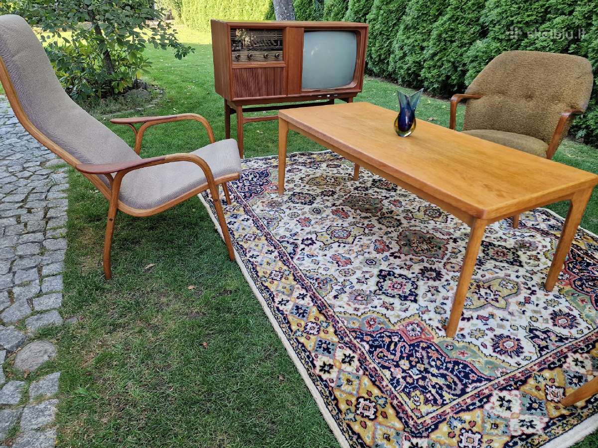 Vintažinis mid century ąžuolinis kavos staliukas - nuotraukos Nr. 23