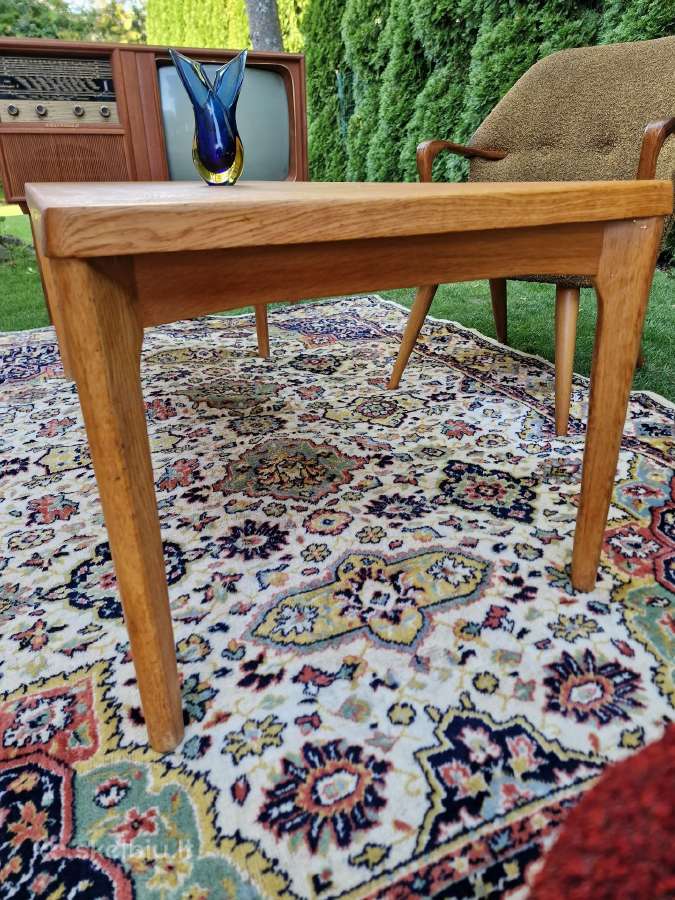 Vintažinis mid century ąžuolinis kavos staliukas - nuotraukos Nr. 25