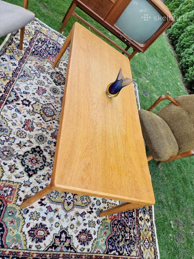 Vintažinis mid century ąžuolinis kavos staliukas - nuotraukos Nr. 27