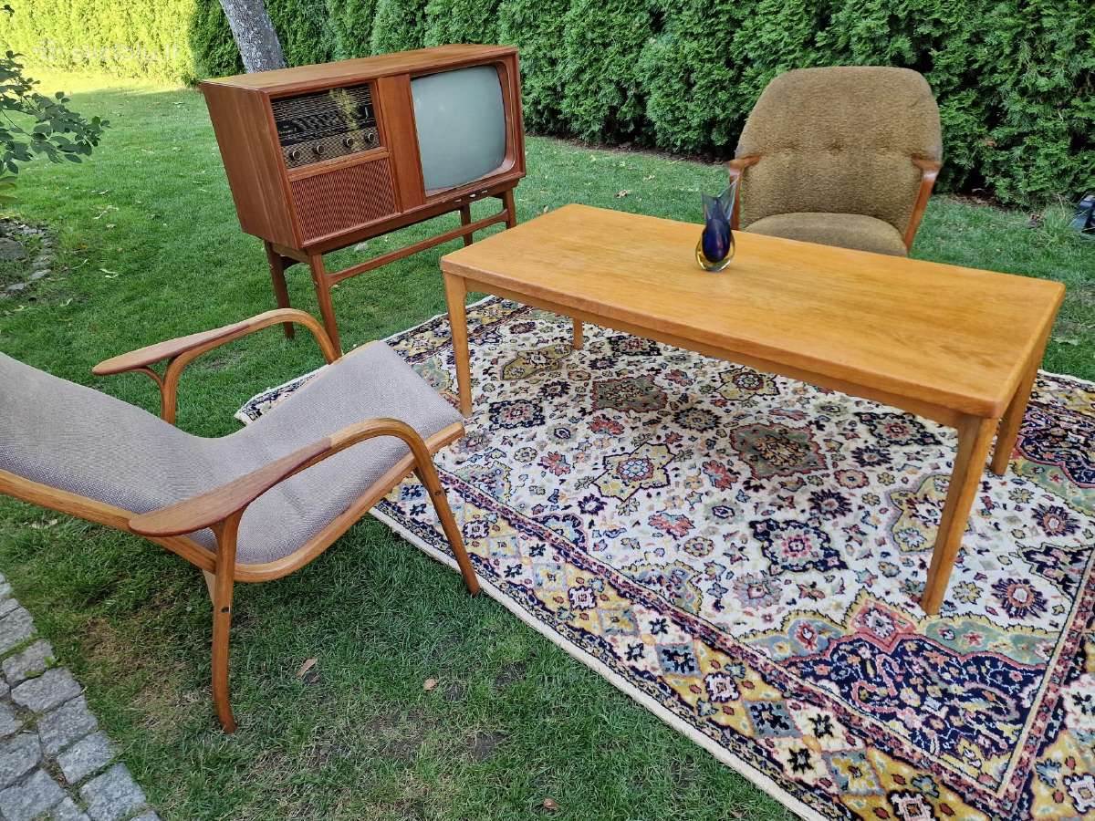 Vintažinis mid century ąžuolinis kavos staliukas - nuotraukos Nr. 28