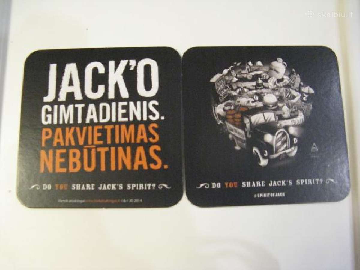 Jack Daniels popierinis padėkliukai (6vnt.)