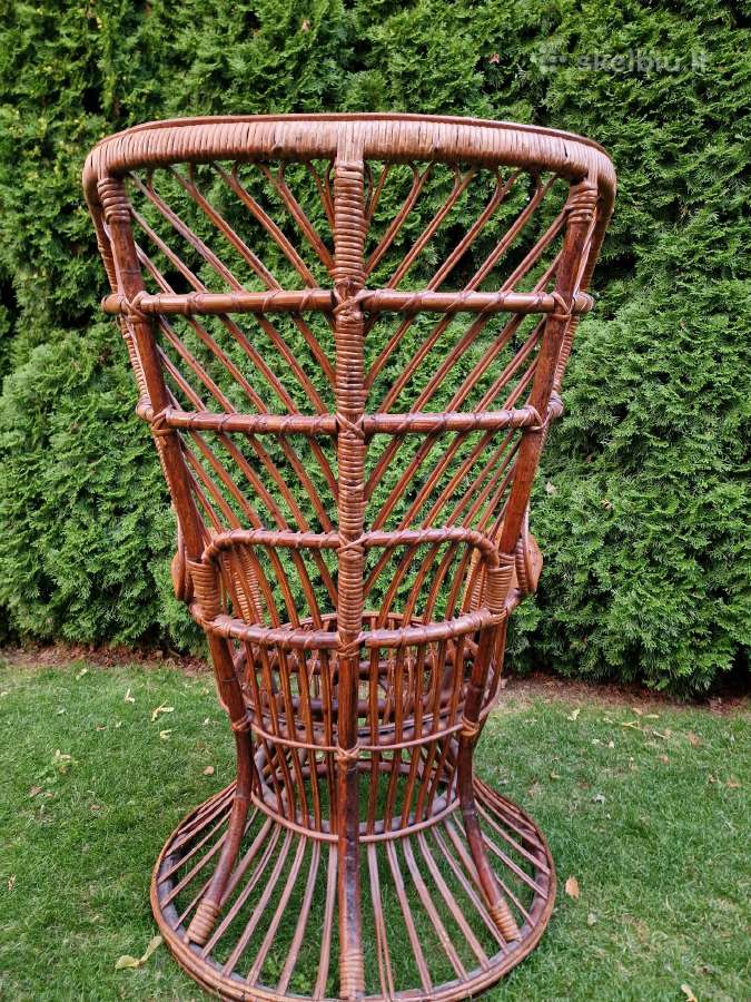 Vintažinis mid century autorinis ratango fotelis. - nuotraukos Nr. 20