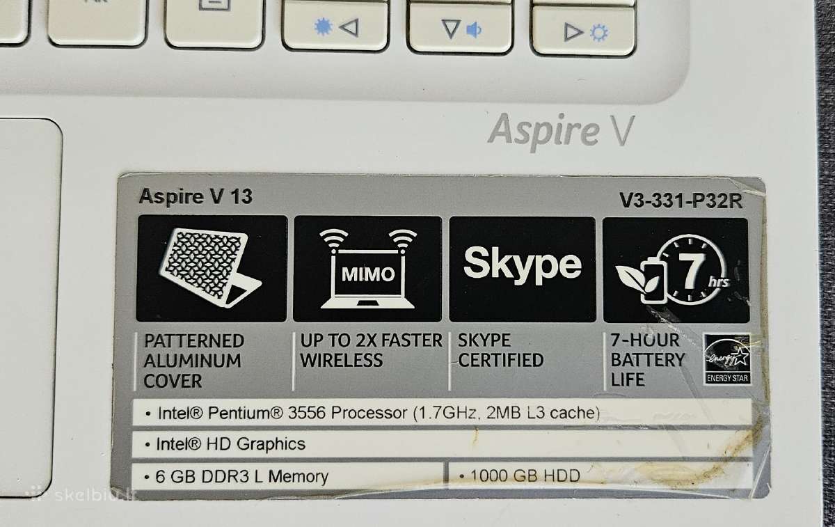 Kompiuteris Nešiojamas Acer Aspire V3-331-p32r - nuotraukos Nr. 3