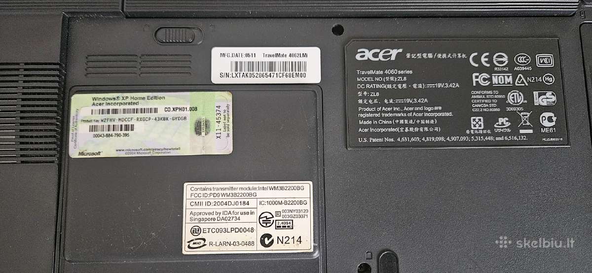 Kompiuteris nešiojamas Acer Travelnate 4062lmi - nuotraukos Nr. 9