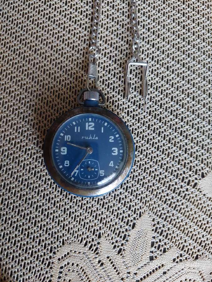 Gdr Kišeninis Mechaninis Laikrodis Ruhla . - nuotraukos Nr. 5