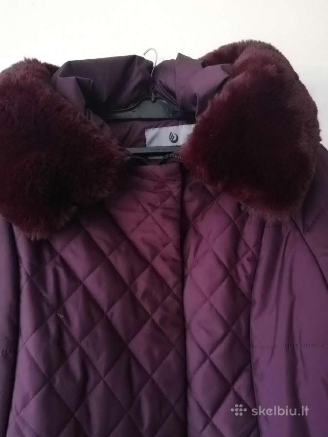 Violetinė moteriška striukė-paltas - nuotraukos Nr. 2