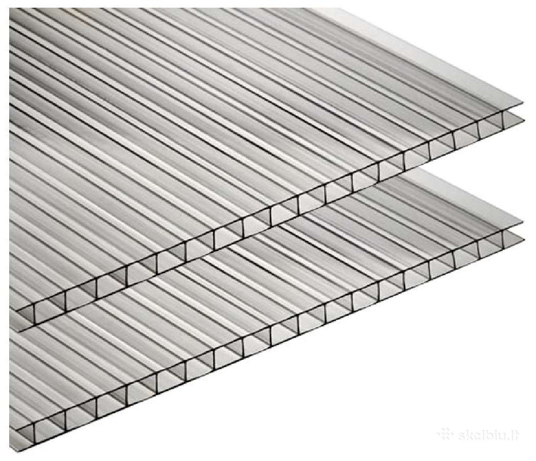 Kanalinis polikarbonatas 10mm pilkas arba bronza