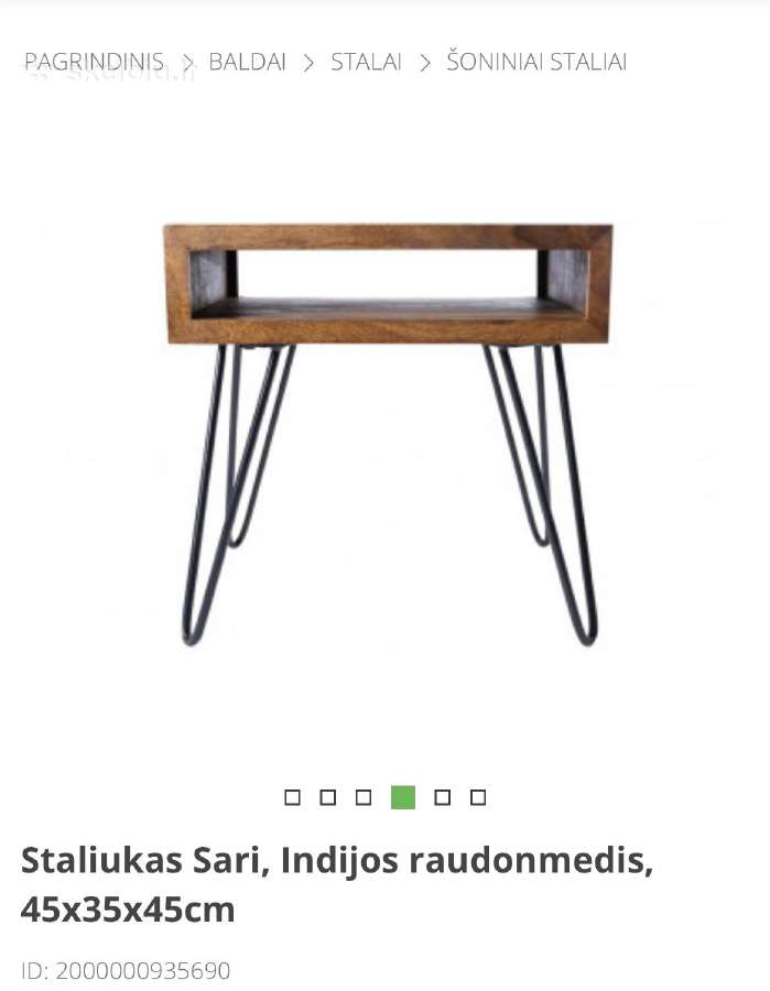 Staliukas Sari, Indijos raudonmedis, 45x35x45cm - nuotraukos Nr. 4