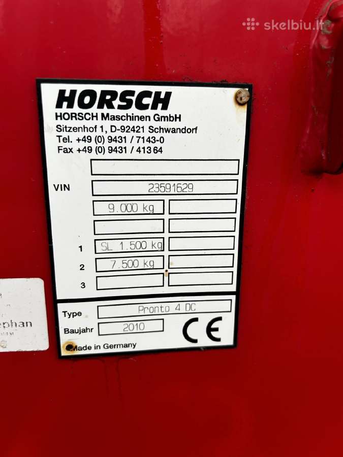 Horsch Pronto 4dc sejamoji - nuotraukos Nr. 6