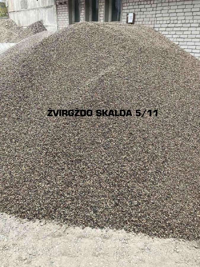 Smėlis, žvyras, atsijos, skalda, betono skalda