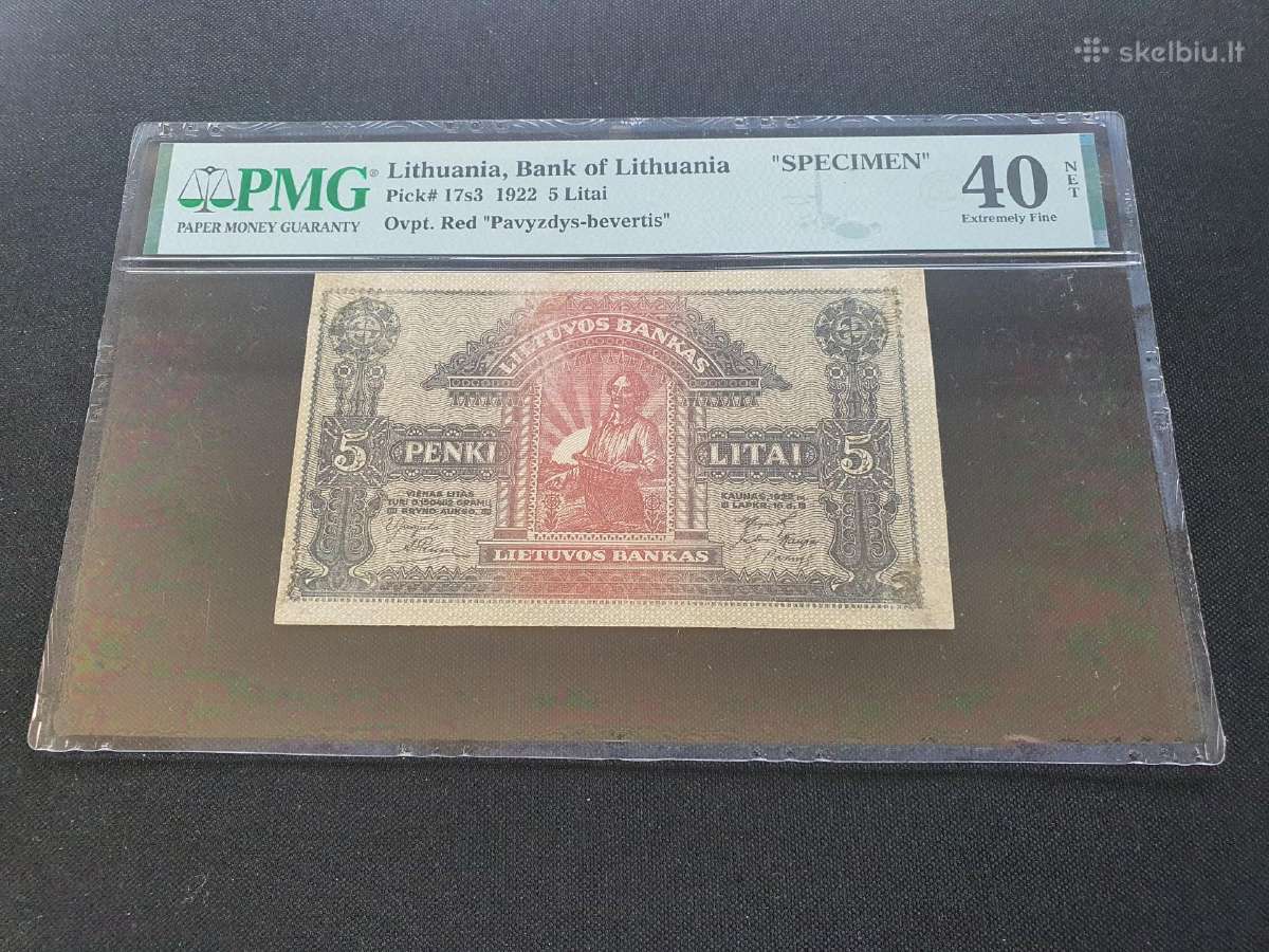 Lietuva 5 lt 1922 lapkričio Pavyzdys Pmg40