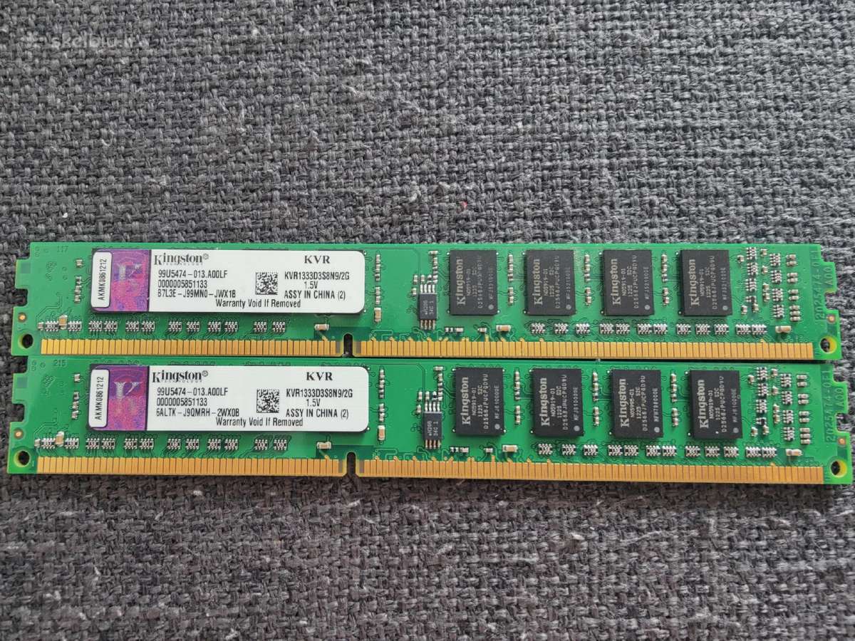 Memoria Ram Kvr1333d3 9905474-001 Kingston 1GB DDR3 Non ECC PC3