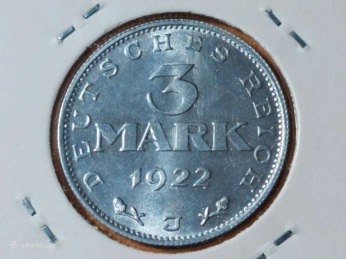 Vokietija 3 mark 1922 J