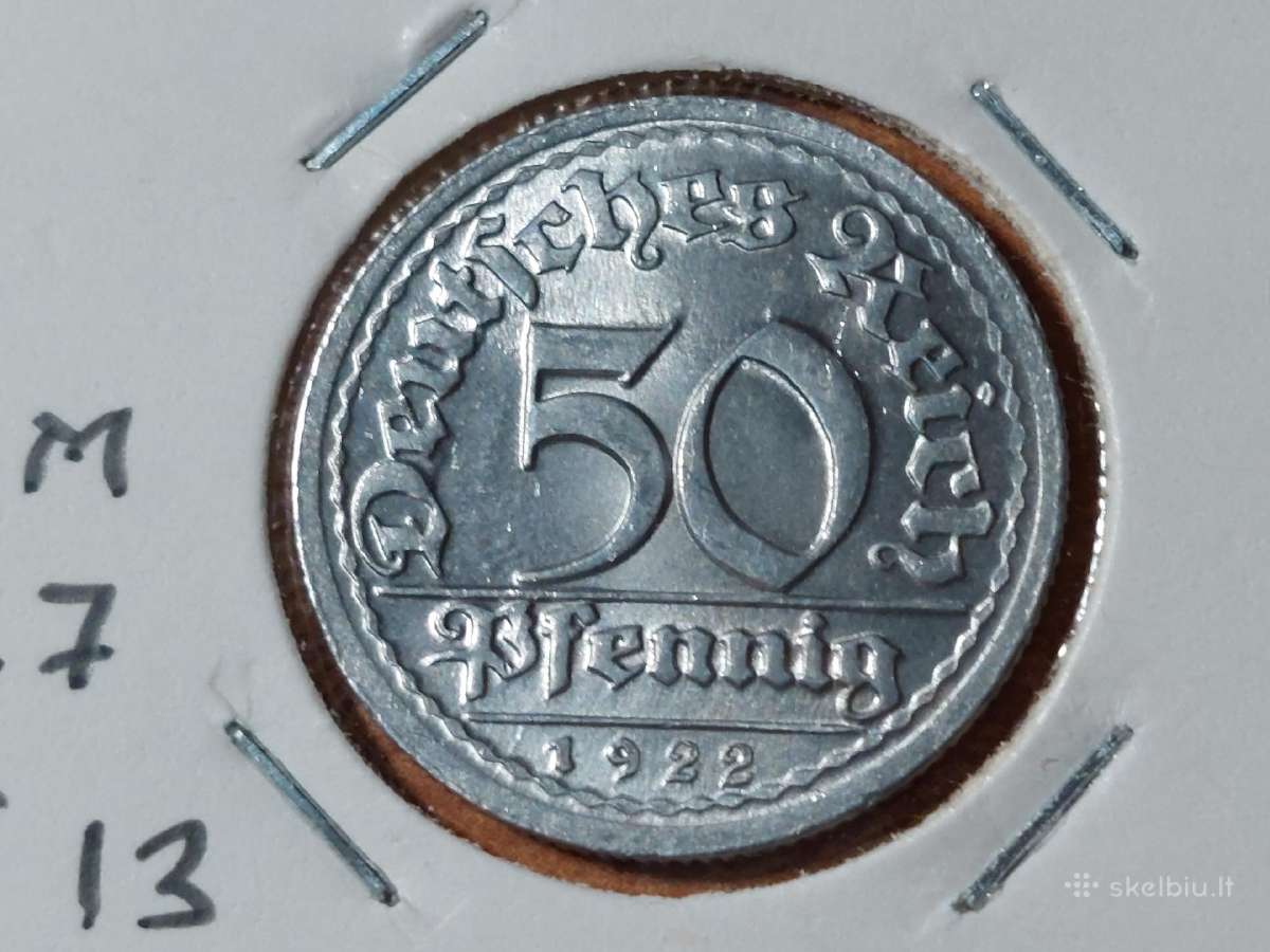 Vokietija 50 pfennig 1922 G