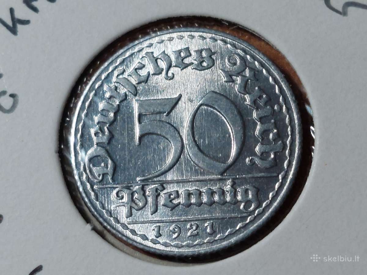 Vokietija 50 pfennig 1921 D