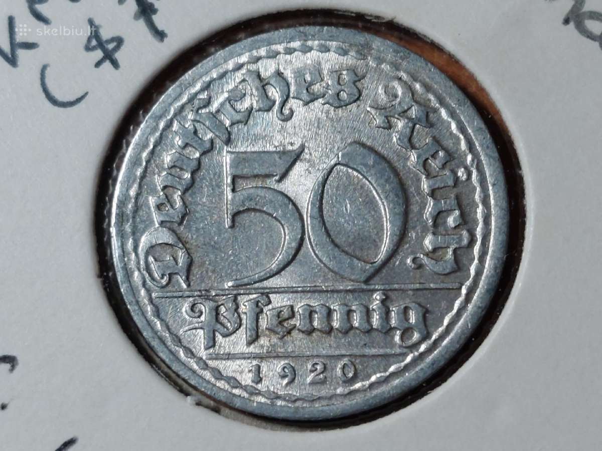 Vokietija 50 pfennig 1920 D