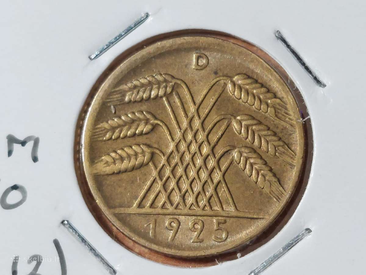 Vokietija 10 pfennig 1925 D - nuotraukos Nr. 2