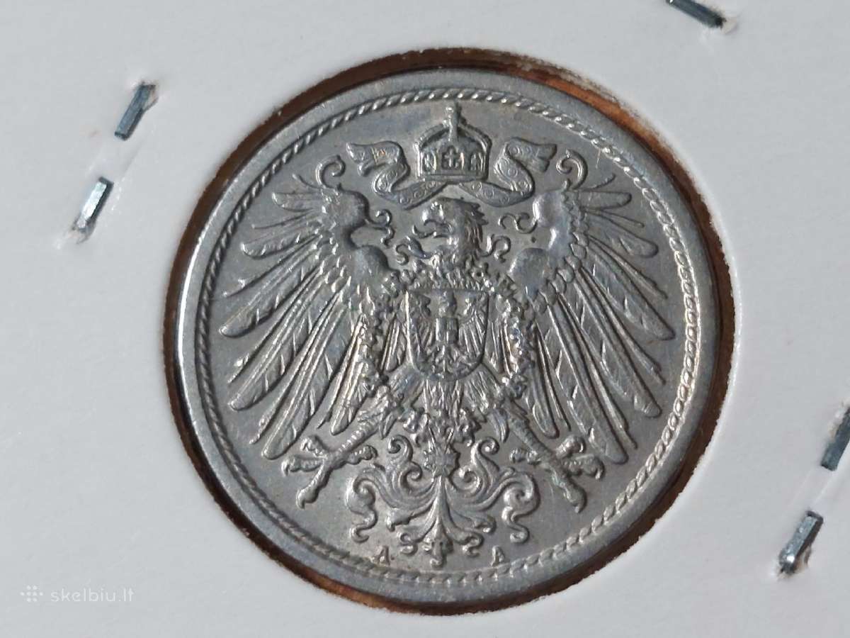 Vokietija 10 pfennig 1915 A - nuotraukos Nr. 2