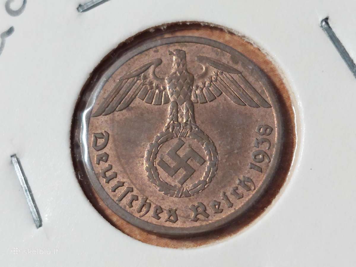 Vokietija 1 pfennig 1938 A - nuotraukos Nr. 2
