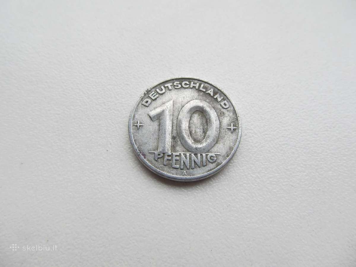 10 pfennig , Demokratinė Vokietija , 1948, 1949 A - nuotraukos Nr. 3