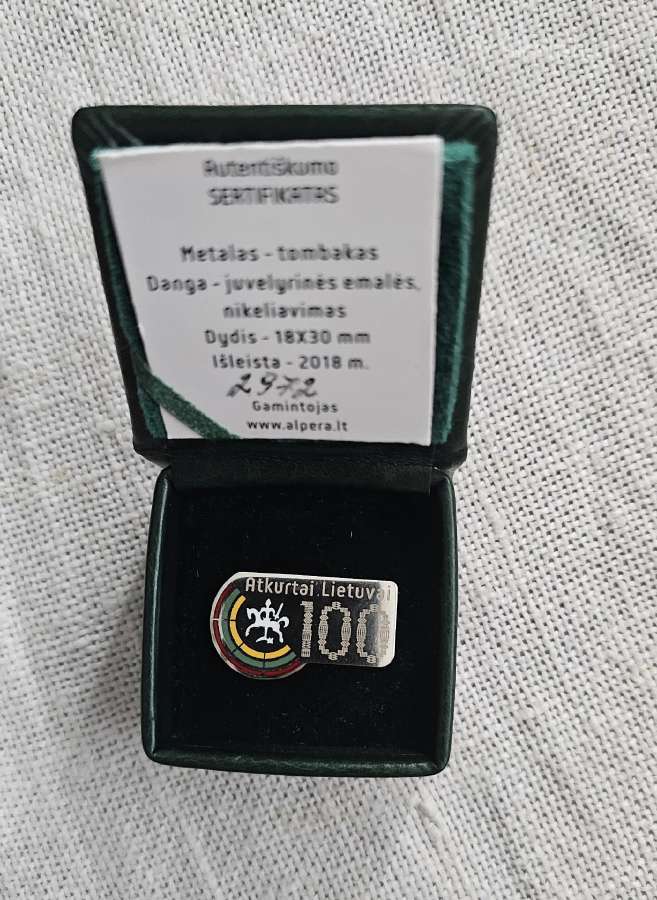 Retas ženkliukas"atkurtai Lietuvai 100m." - nuotraukos Nr. 2