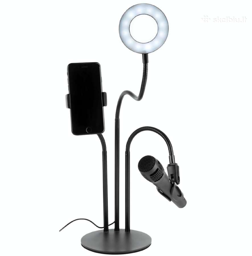 Išmaniojo telefono laikiklis su LED apšvietimu - nuotraukos Nr. 3
