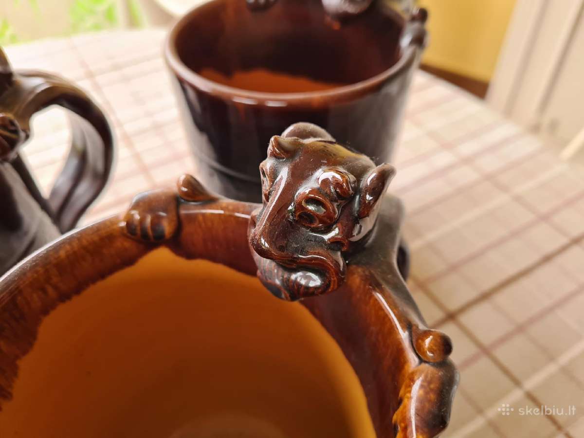 Puošti velniiukais 6 glazuruoti bokalai - nuotraukos Nr. 3