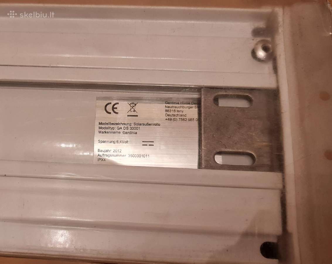 Lauko žaliuzes Gardinia su saules baterija,vokieti - nuotraukos Nr. 6