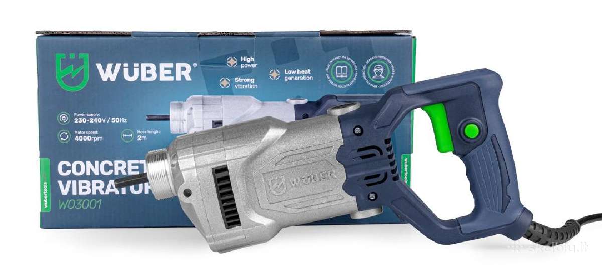 Giluminis betono vibratorius Wuber 1300w - nuotraukos Nr. 11