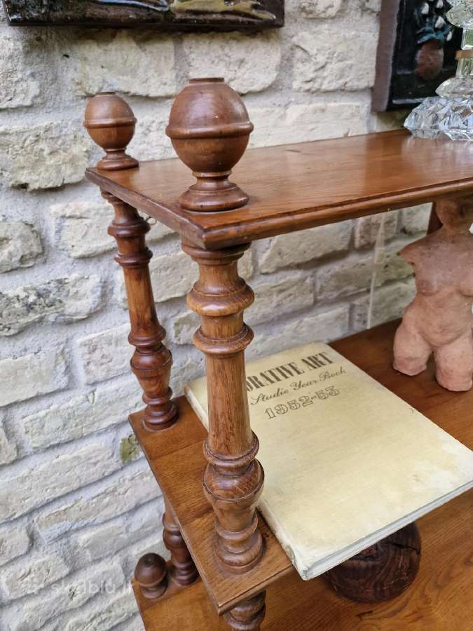 Vintažinė mid century ąžuolinė etažerė - nuotraukos Nr. 3