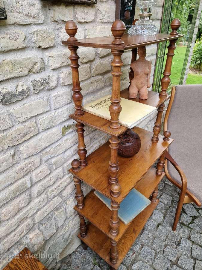 Vintažinė mid century ąžuolinė etažerė - nuotraukos Nr. 4