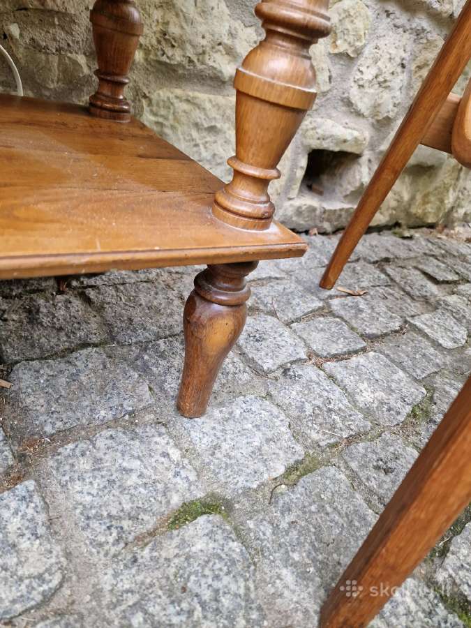 Vintažinė mid century ąžuolinė etažerė - nuotraukos Nr. 7
